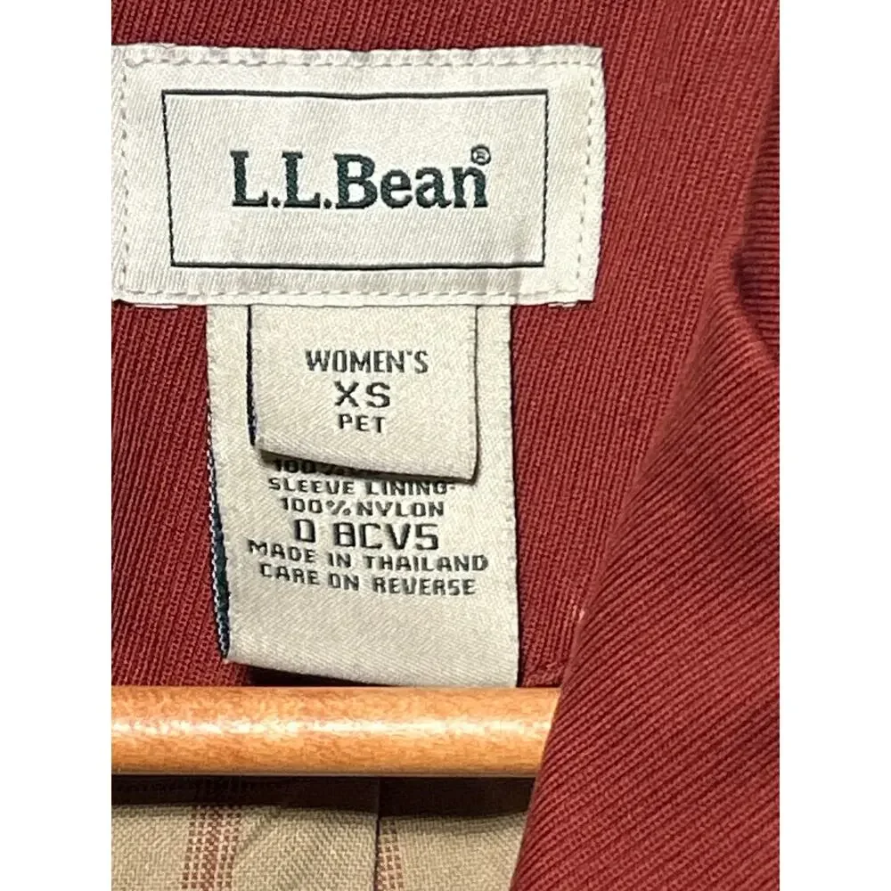 LL Bean Blazer XS PET Rust Corduroy Jacket Equestrian Western Lined Burnt Orange